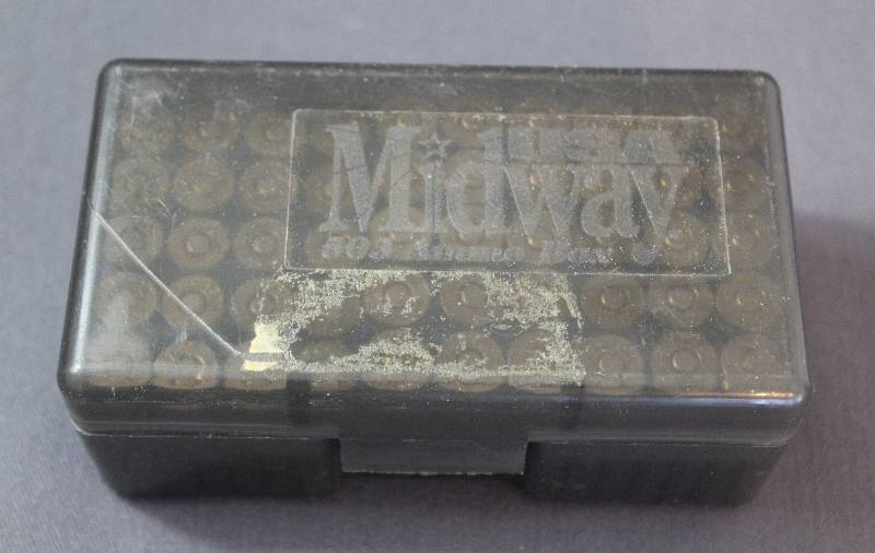 lot 4082 image: 50 - .38 Special Ammo Cartridges Different Brands of Bullets in 503 Ammo Box