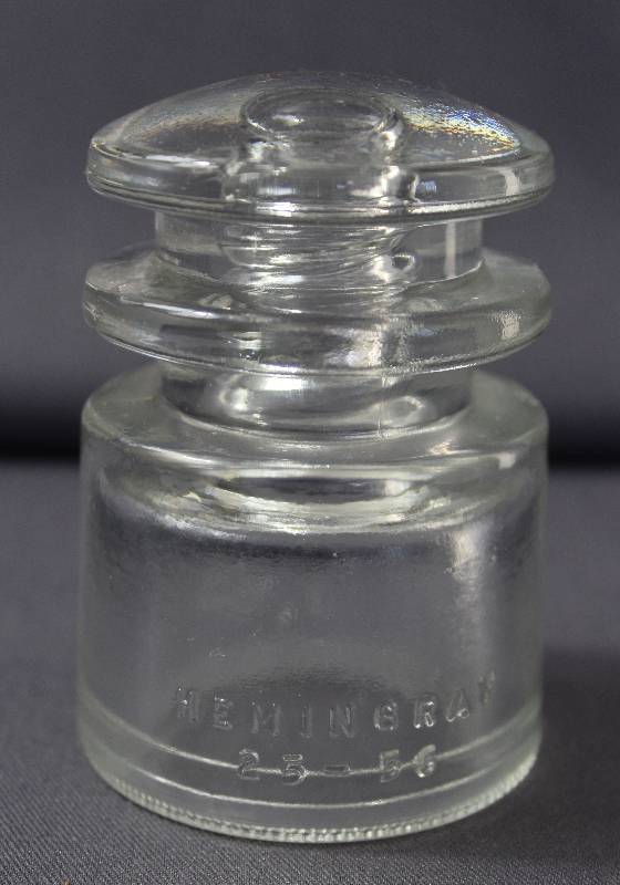 lot 4092 image: Vintage T.S. Hemingray Clear Glass Insulator No. 25-56