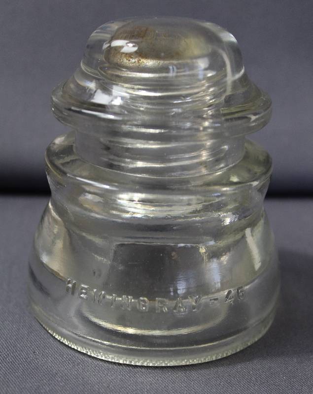 lot 4095 image: Vintage Hemingray #45 Clear Glass Insulator Made in USA 11-45