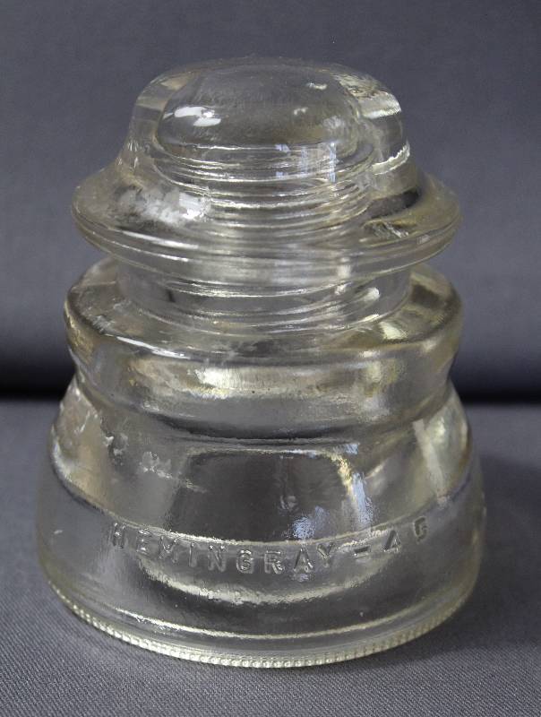 lot 4096 image: Vintage Hemingray #45 Clear Glass Insulator Made in USA 40-54