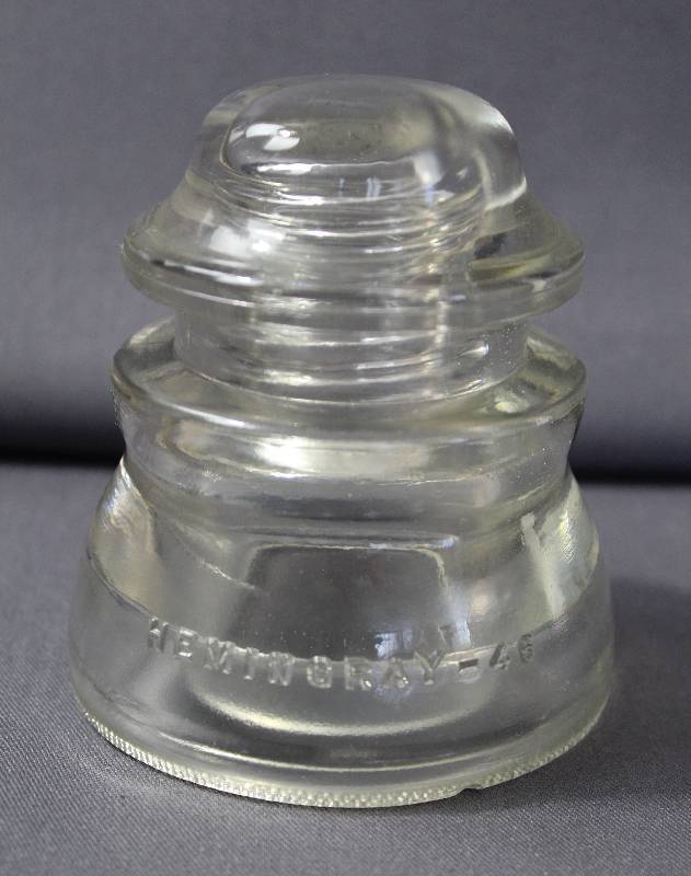 lot 4098 image: Vintage Hemingray #45 Clear Glass Insulator Made in USA 3-45