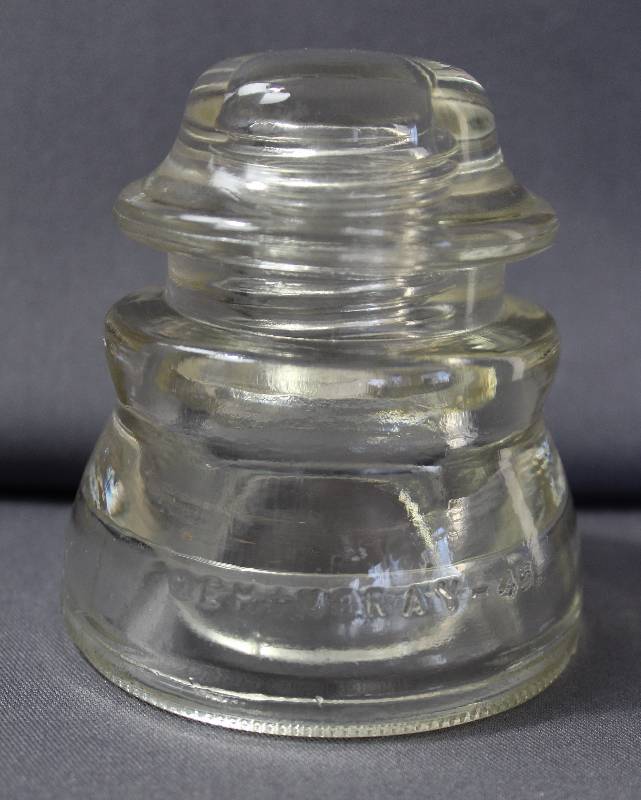 lot 4101 image: Vintage Hemingray #45 Clear Glass Insulator Made in USA 10-50