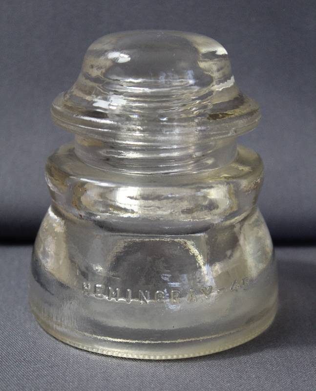 lot 4102 image: Vintage Hemingray #45 Clear Glass Insulator Made in USA 28-50