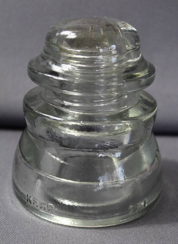 lot 4107 image: Vintage KERR DP1 Clear Glass Insulator Made in USA 30 72