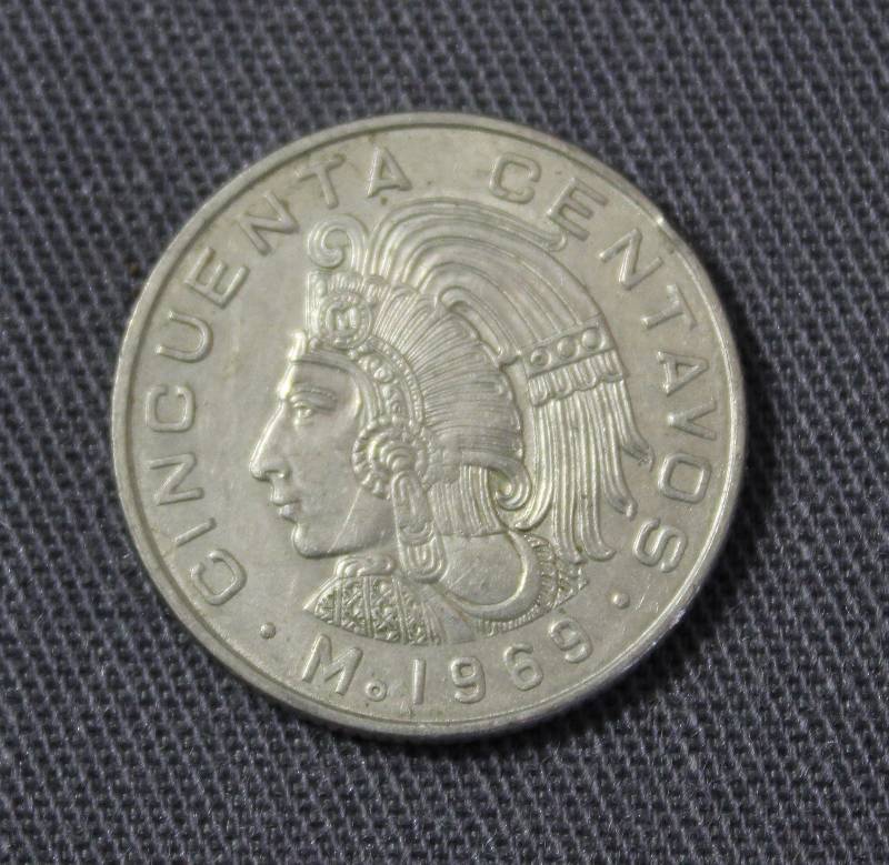 lot 4113 image: May 1969 Mexico Coin 50 Centavos