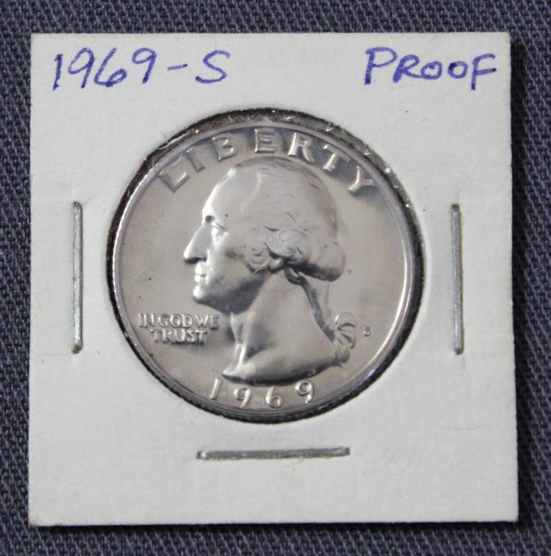 lot 4120 image: 1969 U.S.A. Proof Coin - Quarter Dollar  25 Cents