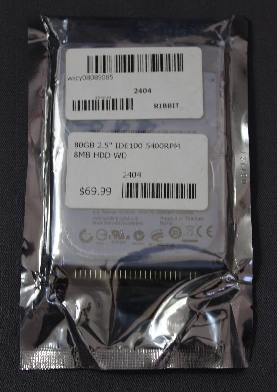 lot 4143 image: Computer 80GB, 2.5 IDE 100, 5400RPM, 8MB HDD WD 2404