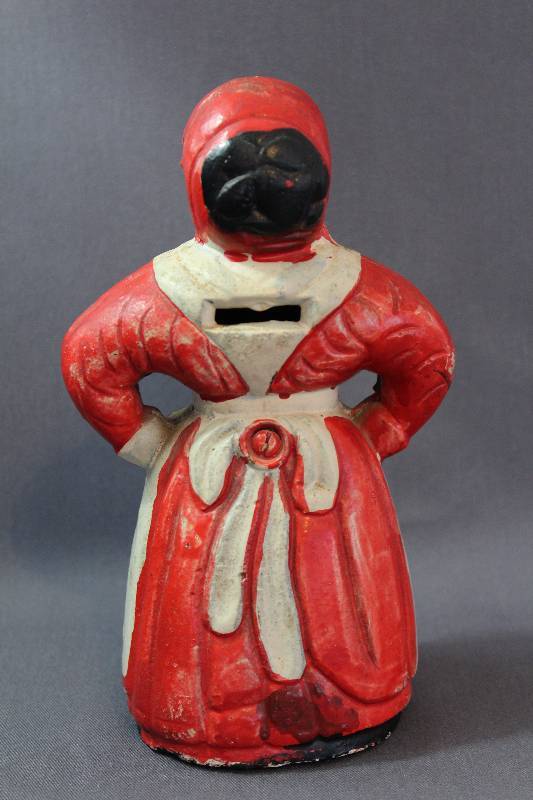 Vintage Aunt Jemima 7-1/2 inch Tall Americana Cast Iron Coin Bank