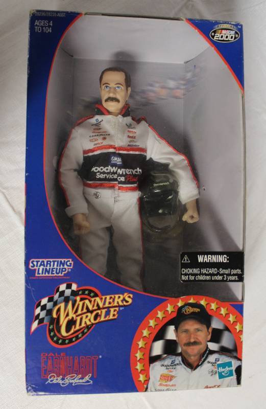 lot 5018 image: Dale Earnhardt Sr. Hasbro Winners Circle 9-inch Figure w Racing Helmet