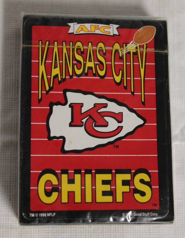 lot 4155 image: AFC Kansas City Chiefs Playing Cards Poker Size and Plastic Coated