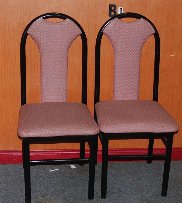 lot 5213 image: Lot of 2 - Heavy Duty Restaurant Dining Chairs - Mauve Color