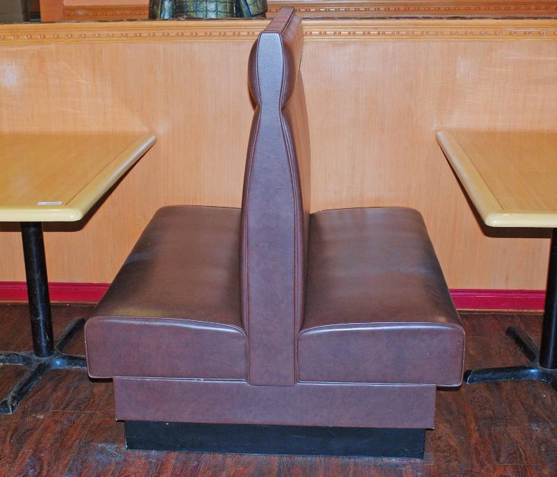 lot 5279 image: Brown Restaurant Booth - Double - NICE High-Back - 45.5 wide x 42 deep X 48 tall