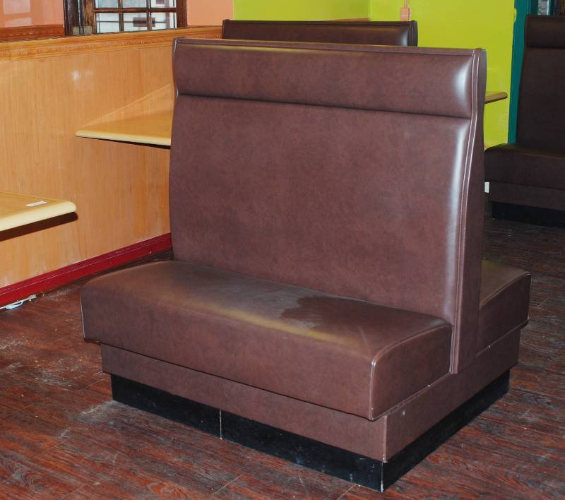 lot 5280 image: Brown Restaurant Booth - Double - NICE High-Back - 45.5 wide x 42 deep X 48 tall