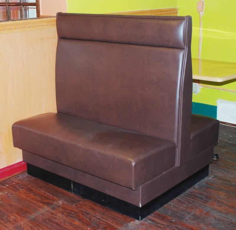 lot 5281 image: Brown Restaurant Booth - Double - NICE High-Back - 45.5 wide x 42 deep X 48 tall