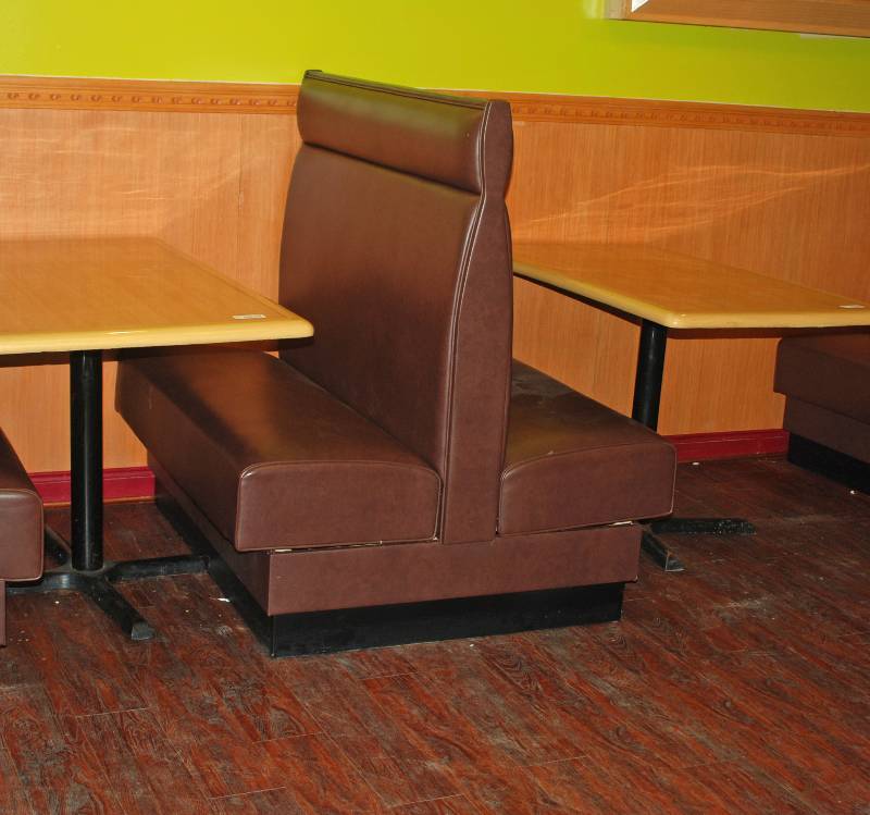 lot 5284 image: Brown Restaurant Booth - Double - NICE High-Back - 45.5 wide x 42 deep X 48 tall