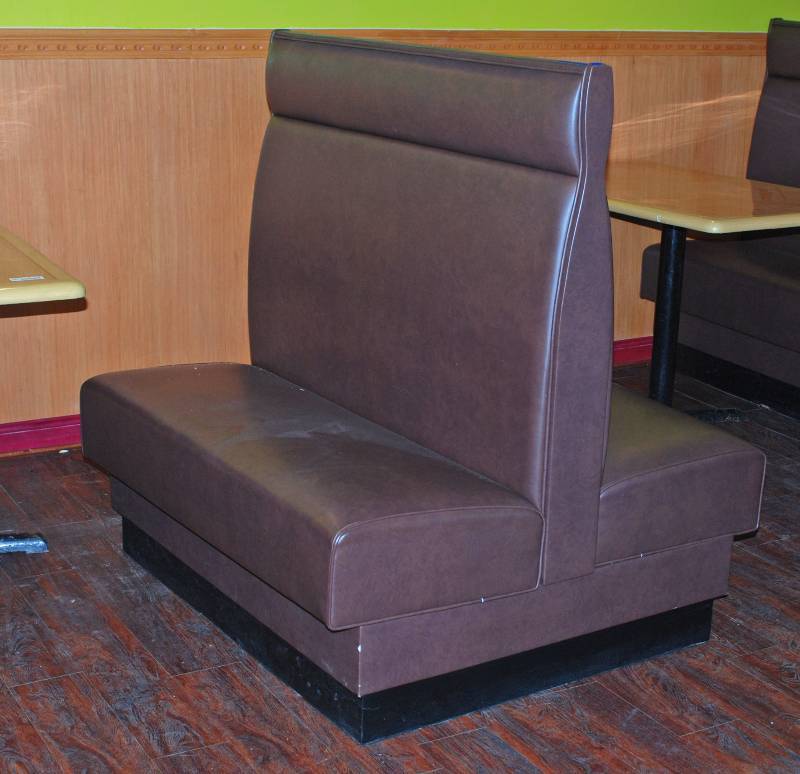 lot 5285 image: Brown Restaurant Booth - Double - NICE High-Back - 45.5 wide x 42 deep X 48 tall