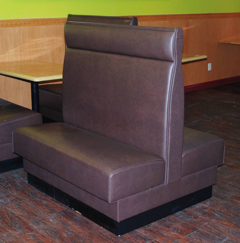 lot 5286 image: Brown Restaurant Booth - Double - NICE High-Back - 45.5 wide x 42 deep X 48 tall