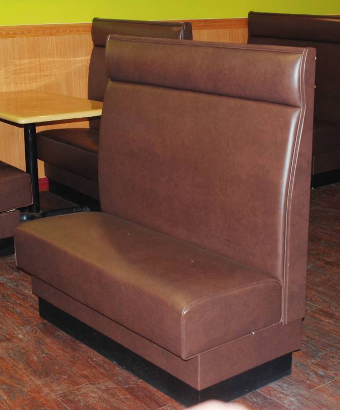 lot 5287 image: Brown Restaurant Booth - Single - NICE High-Back - 45.5 wide x 24 deep X 48 tall