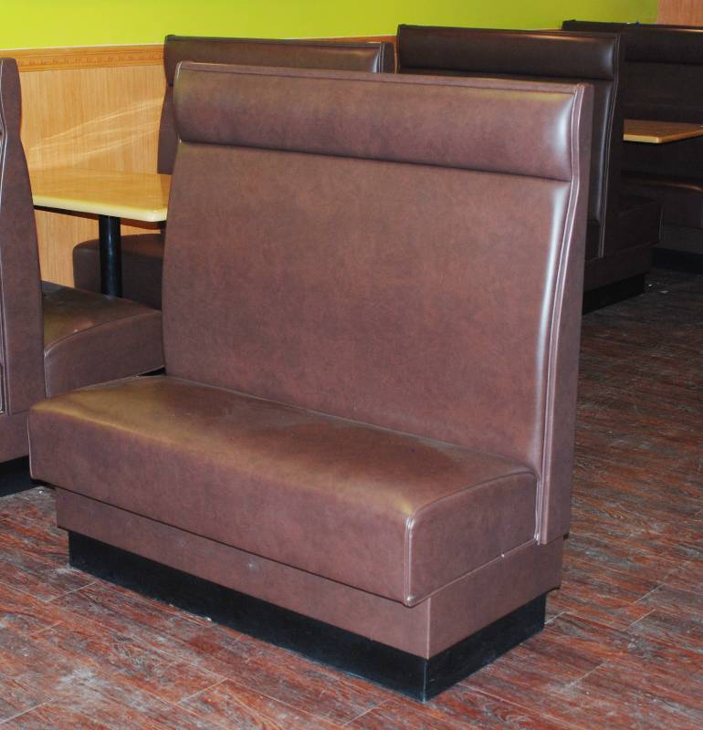 lot 5289 image: Brown Restaurant Booth - Single - NICE High-Back - 45.5 wide x 24 deep X 48 tall