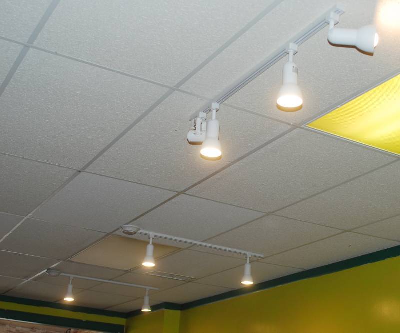 lot 5293 image: Lot of 3 Pieces of Track Lighting w Lights as shown - see photos