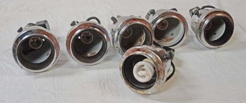 lot 5430 image: Set of Cool Stainless Looking TRACK LIGHT CANS - All for One Bid