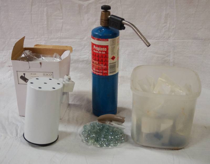 lot 5128 image: Misc Lot - Blow Torch - Track Light, Marbles, Etc ...