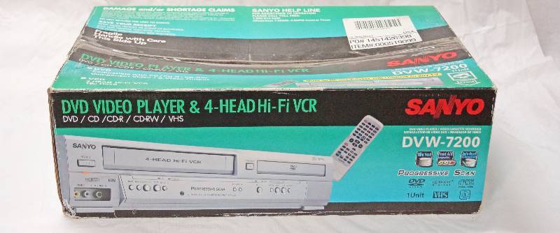 lot 5129 image: DVD Video Player & 4-Head Hi-Fi VCR - Sanyo M#DVW-7200 - New in Box