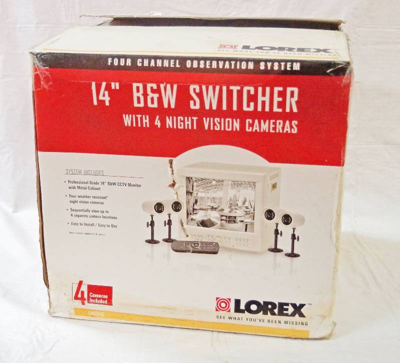 lot 5130 image: LOREX Surveillance System - Unused in Original Box 4 Cameras (night vision) & Monitor