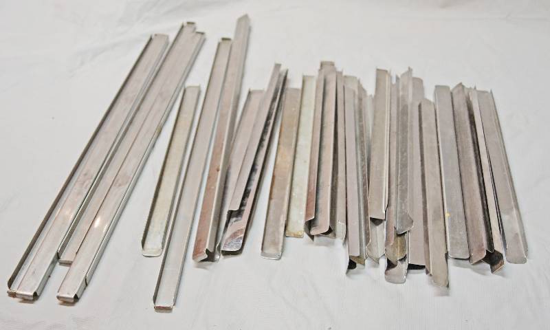 lot 5177 image: Lot of Stainless Steel Rails for Serving Buffet  Prep Table - Various Sizes - See Photo