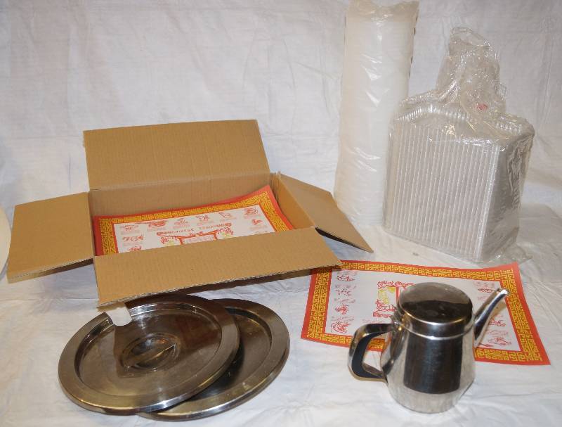 lot 5178 image: Lot of Chinese Zodiac Place Mat (NEW), Stainless Sleet lids, and more See Photos