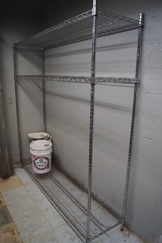 lot 5043 image: Commercial Restaurant Metal Shelves  - Used in a walk-in Freezer