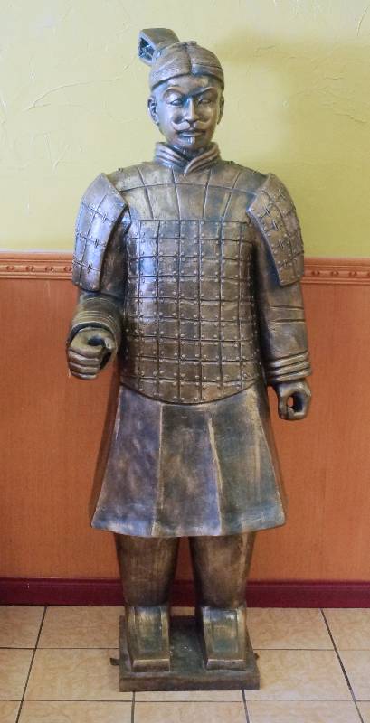 lot 5148 image: LARGE - 6 Ft Tall Oriental  Asian Warrior Statue - Heavy Resin - Very Nice Great Condition