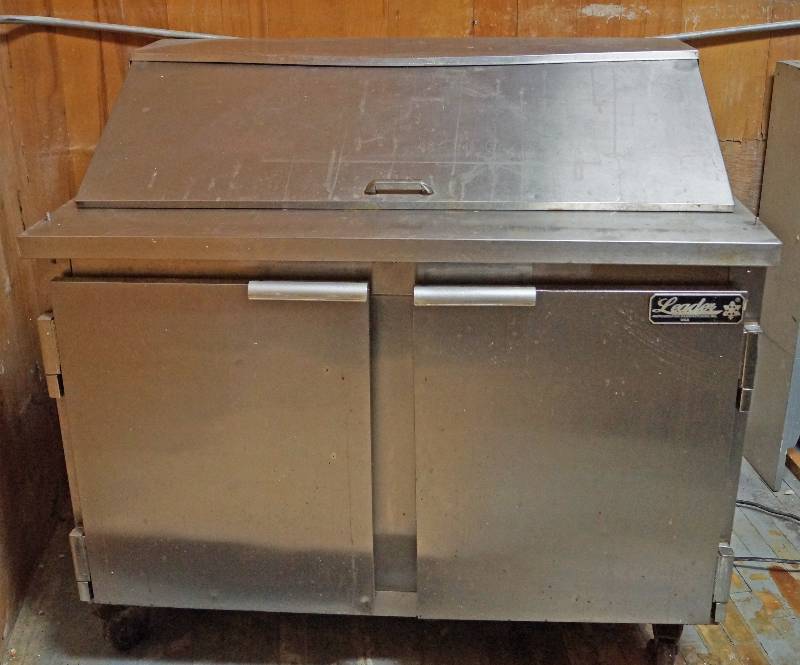 lot 5187 image: Stainless Steel, Refrigerated Prep Table - see video