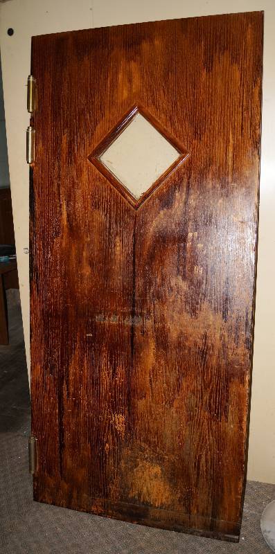 lot 5189 image: Nice Wood Kitchen Door - Double Swinging Hinges 36 wide x 78.5 tall - solid wood, heavy