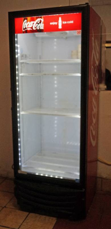lot 5161 image: Coca - Cola Refrigerater - 6 6 tall This is a tall one Imbera M#6319 CO2