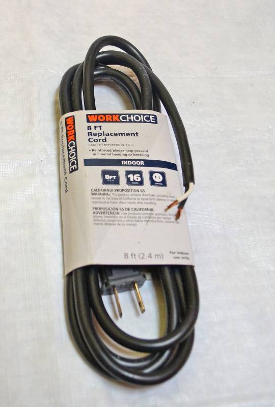lot 9004 image: Replacement Electrical Cord 8 ft. Black - New in Package