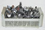Lot of Restaurant Silverware - In a dishwasher basket - a bunch! See photos