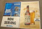 Lot of 2 Beer Posters - These are Plastic Printed (not paper!) COOL!