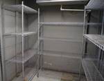 Lot of 2 Commercial Restaurant Metal Shelves  - Used in a walk-in Freezer