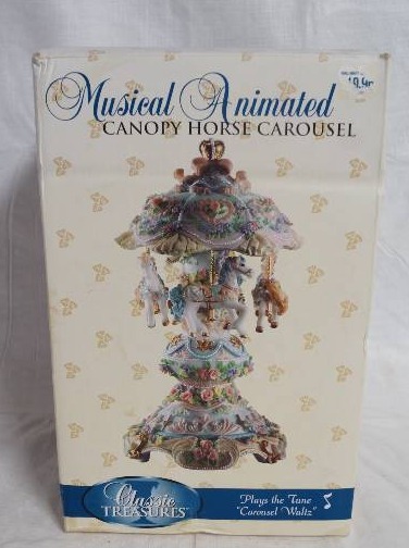 lot 1068 image: Musical Animated Canopy Horse Carousel - In original box - see pics