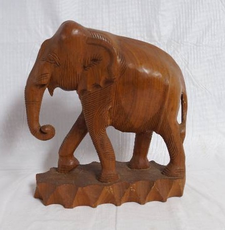 lot 1013 image: Wooden Elephant Figurine - OVER 10 TALL - MUST SEE