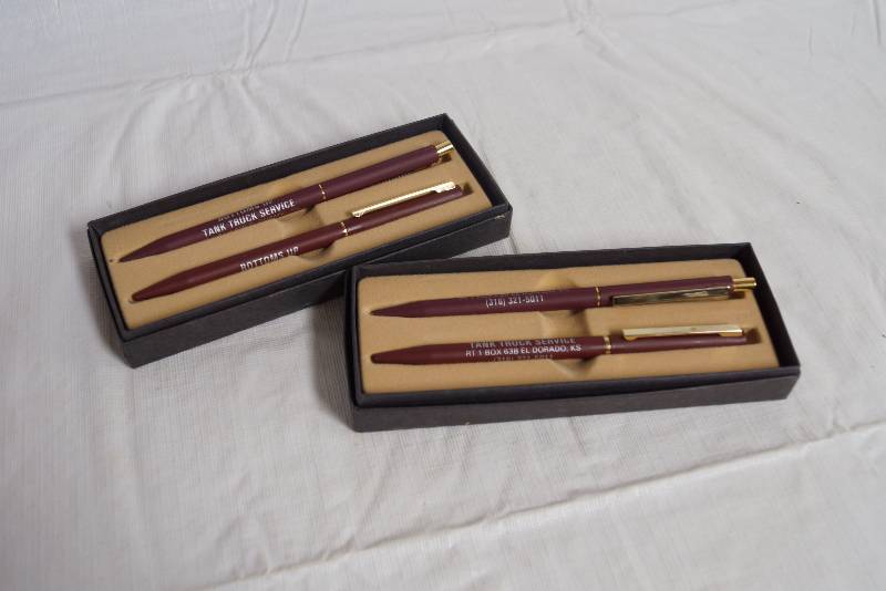 lot 2403 image: Lot of 2 Sets of Nice Promotions Pens for Tank Truck Service