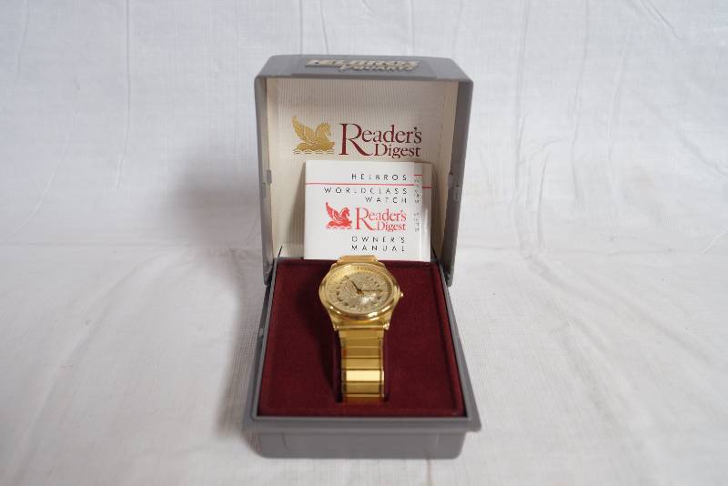 lot 9249 image: HELBROS Watch - Readers Digest w papers and original case - collectible