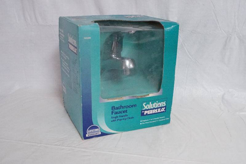 lot 9298 image: Bathroom Faucet Solutions by Peerless - Single Handle - NEW IN BOX Fits most Standard 4 Center set Sinks
