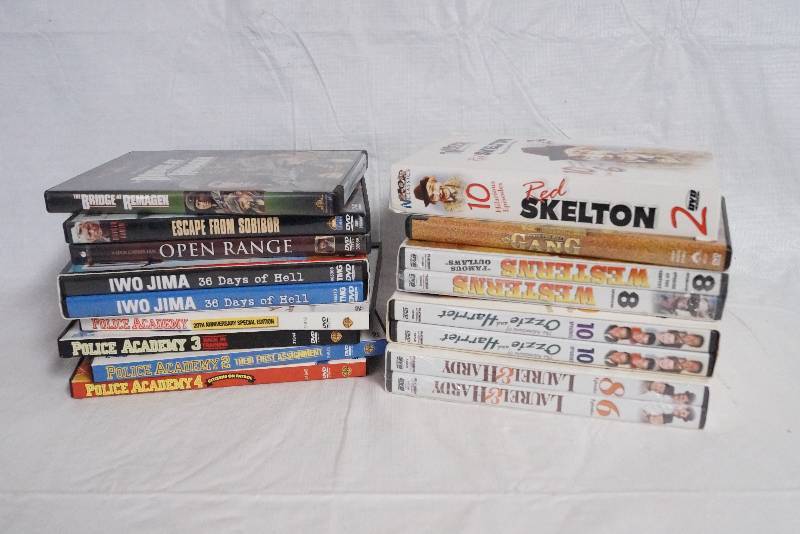 lot 99302 image: Big Lot of DVD Movies Laurel & Hardy - Ozzie and Harriet - Red Skelton - Westerns and more