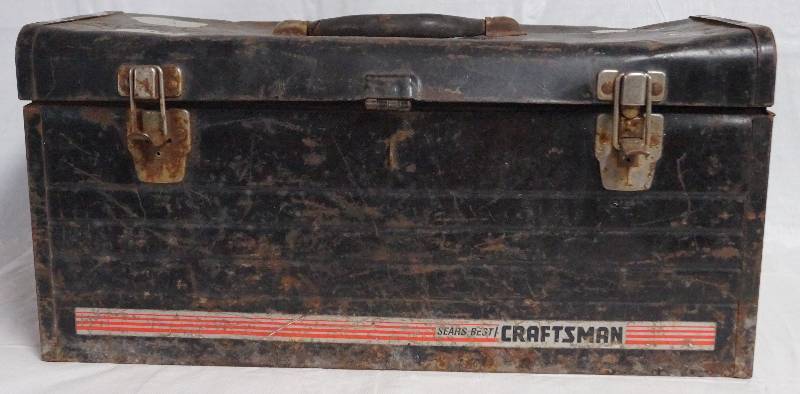 lot 9351 image: Assortment of Tools- Ratchet Box Set, Wrenches and MORE Craftsman Toolbox Included