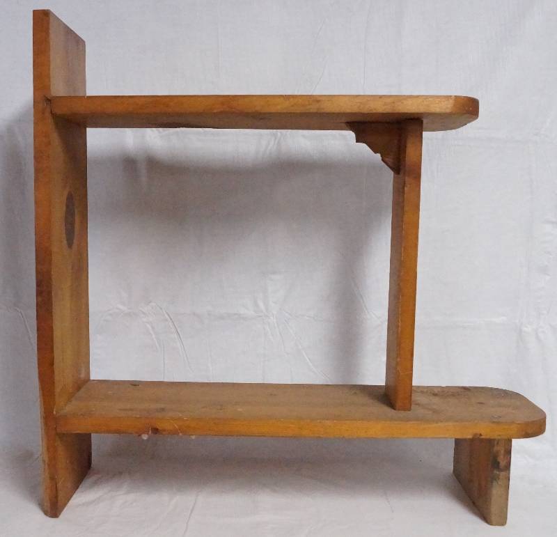 lot 9365 image: 23 Inch Tall Wooden Shelf- Very Unique