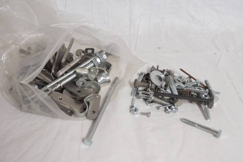 lot 9382 image: Bag of Brackets and Screws  Misc. Hardware - See Photo