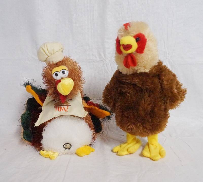 lot 9384 image: Lot of 2 Stuffed Thanksgiving Turkeys- So Very Cute