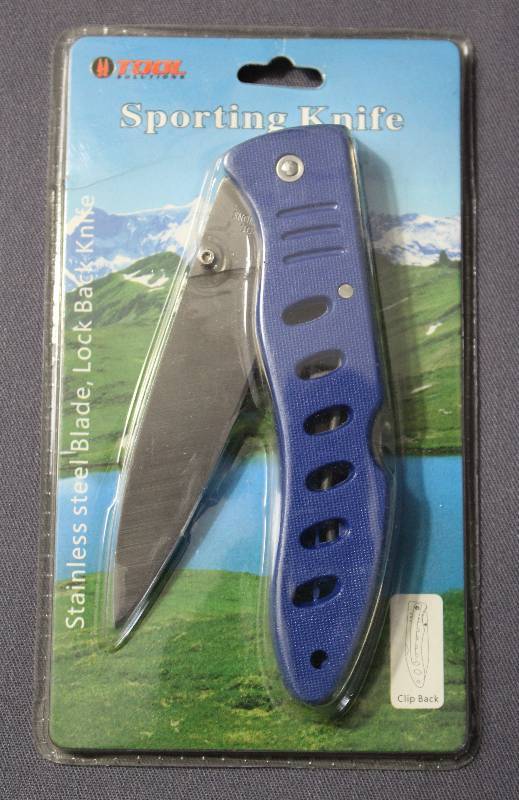 lot 9001 image: KA28BL Sporting Knife - Stainless Steel Single Blade. NEW in Original Package